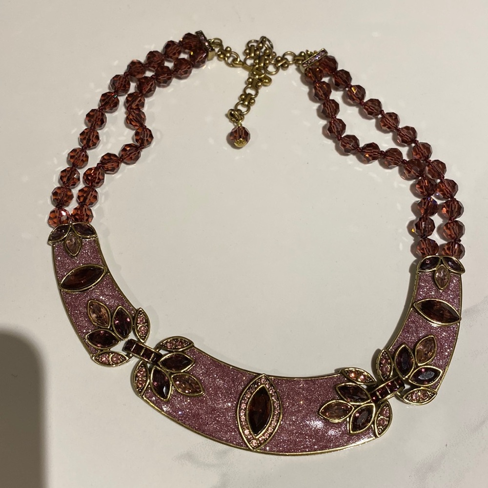 Heidi Daus Pink and Brown Statement Necklace